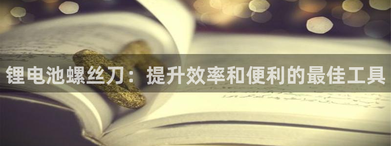 尊龙人生就是博官网登录手机：锂电池螺丝刀：提升效率和便利的最佳工具
