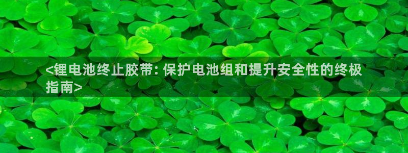 尊龙凯时网站赌愽做假吗：<锂电池终止胶带: 保护电池组和提升安全性的终极
指南>