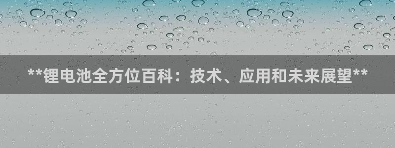 尊龙凯时法拉币：**锂电池全方位百科：技术、应用和未来展望**